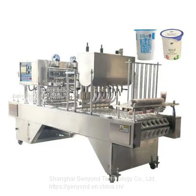 Yogurt/cheese/fruit jam rotary type automatic cup filling sealing machine