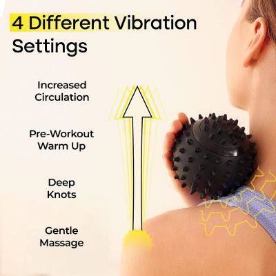 Factory Wholesale Electronic Spiky Massage Ball 4 Speeds USB Rechargeable Foot Neck Body Massage Roller photo-4