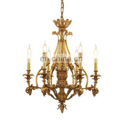 french design living room vintage bronze pendant lamp antique brass chandeliers