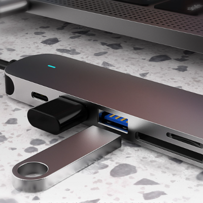 OEM Hot Sale 6-in-1 MultiPort Adapter Type-c Docking Station 4K HDMI, USB 2.0, USB 3.0, SD/TF, PD.. photo-3