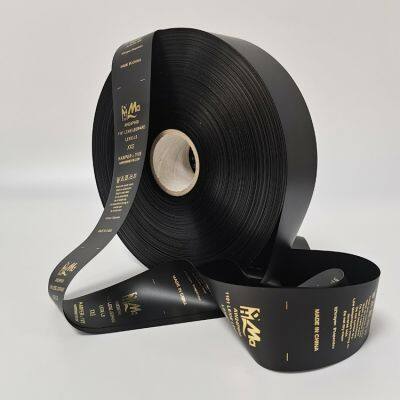 Garment Tag Custom Private Name Silk Screen Printed Instruction Grey Satin Ribbon Tape Wash Care Label photo-5