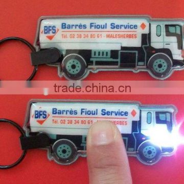 flashing led keychain PVC LED Keyring, Advertising custom embossed logo led keychain