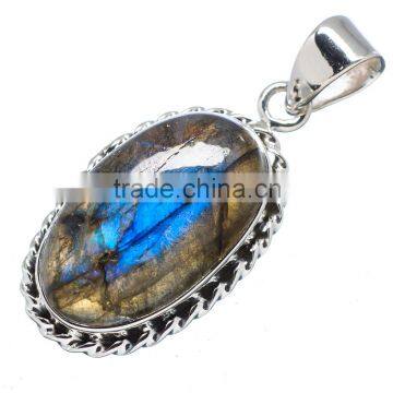 925 SOLID STERLING FINE SILVER LABRADORITE PENDANT