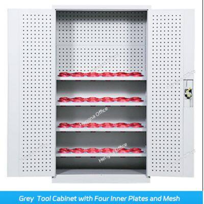 Estantería metálica de alta calidad con barnizado de polvo y cerradura para el almacenamiento de herramientas y piezas de fábrica, adecuada para uso en almacenes e industrias photo-2