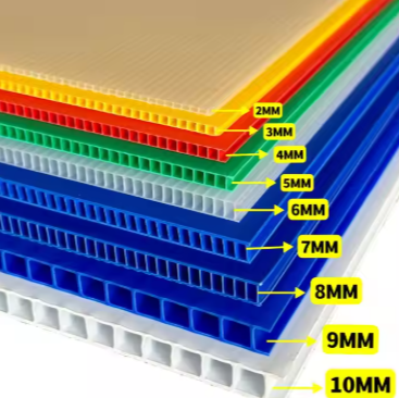 2mm 3mm 4mm 5mm 6mm 8mm 10mm 12mm Fabricantes de Laminados de Plástico Coroplast de PP Ondulado de Dupla Parede