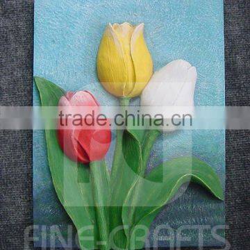 Polyresin flower wall decoration