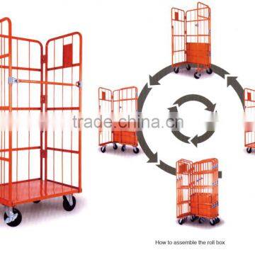 Logistics warehouse steel nestable roll container