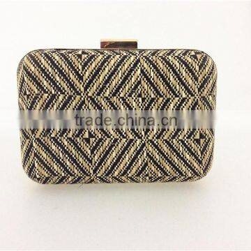 Woven material Evening Clutch Wedding bag lady handbag