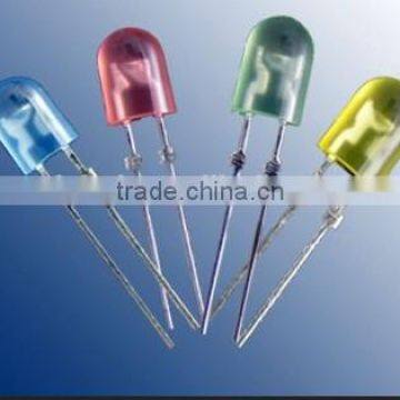 Yellow color diffused 5mm oval led lamp without stopper