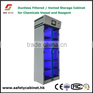 Floor standing metal ventilated Cabinet with compartments for bad smell chemicals