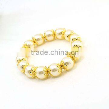 Fashion Jewelry High Quality Bead Bracelet Gold Plate Lady Wear Pearl Bracelet photo-2