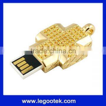 wholesales price jewelry cross shape promotion gift usb memory