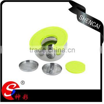 caitang shencai stainless steel vegetable colander/ yellow basket strainer/ fruit washing basin