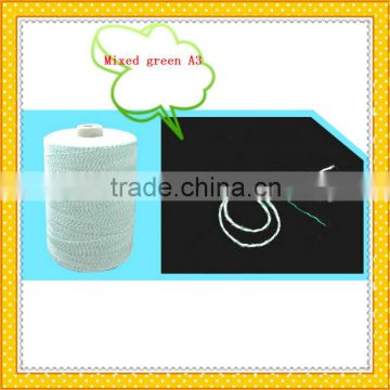 100% Polyester wax weaving/sewing/closer for thread mixed green A3