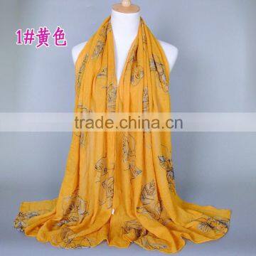 Wholesale Korea Fashion Cotton Embroidery Flower Pashmina Shawl Scarf