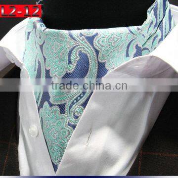 Men's Polka Dot Floral Paisley Jacquard Woven Self Cravat Tie Ascot photo-3