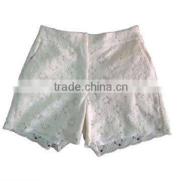 special embroidery lace ladies fashion short pants