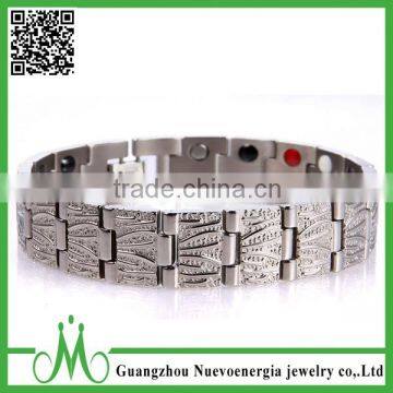 Wholesale silver Stainless Steel Energy Bracelet Jewelry Double Row Energy Bio Magnetic Bracelet for Men                        
                                                Quality Choice