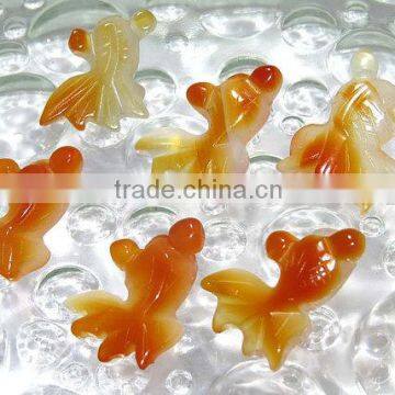 6 Pcs Lovely Fish In The Water Chalcedony Stone