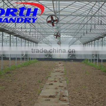 Galvanized steel structure glass cover used commercial greenhouses