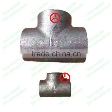 galvanized tee 130 plain Malleable cast iron pipe fittings manufacture