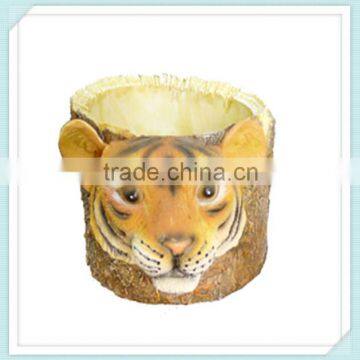 tiger head resin flower pot for decoration