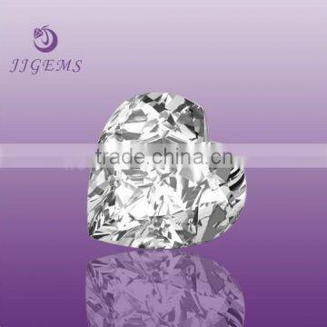 white loose heart cz cubic zircon gemstone pendants