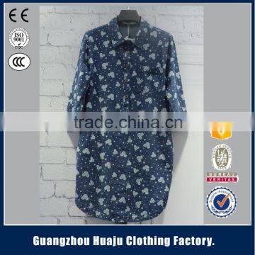 Guangzhou Newest Garment Factory Wholesale Women Denim Shirt Plain Loose Top photo-4