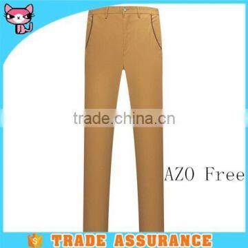 100% Cotton yellow mens casual pants