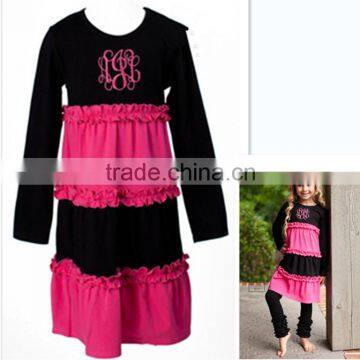 Hot sale long sleeve fall dress girls winter dress sets fashion kids girls dresses