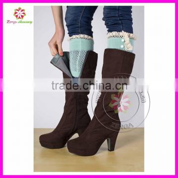 USA 2014 Lace knee high Boot Socks Cuffs Lace trim Leg Warmers