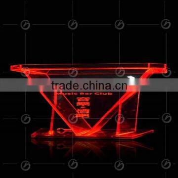 YZ-0076 Clear Acrylic Podium Night Bar Table With LED Light, Night Bar DJ Facade photo-6