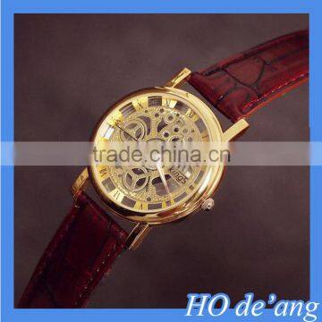 HOGIFT 2015 Fashion Retro Vintage Stainless Steel Men's Mechanical Watch