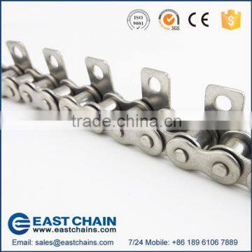 A series short pitch 25.4mm 304 stainless steel roller chain 80SS with A1 Attachments