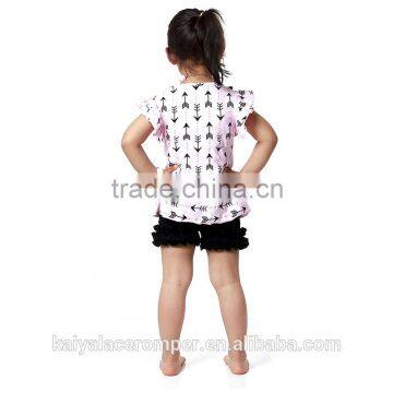 2016 Bahy Girls Pink Arrows Bib Tank Top With Ruffle Shorts,4th of July Boutique Outfit photo-3