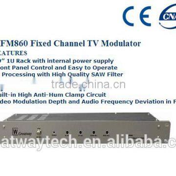 GFM860 19" 1U CATV Rack Mount fixed channel TV modulator/and video RF TV modulator