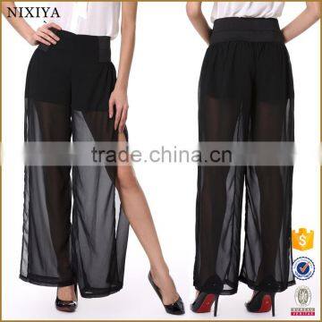 Wholesale Fashion In Stock Black Pants With Both Sides Vent