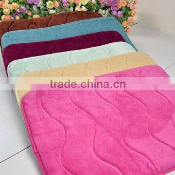 circle dot design coral velvet memory foam SBR back foot mat size 24"x17",30"x20",34"x21"/Memory foam bath mat_ Qinyi