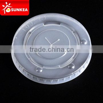 Plastic cold coffee cup lid with straws hole