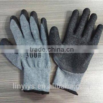 New premium black latex rubber coated palm coated work gloves