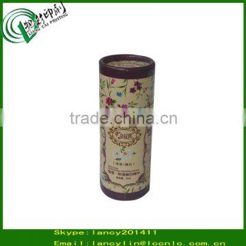 Full corlor glass bottles cosmetic packaging tube paper round cardboard box, cosmetics glass bottle packaging tube