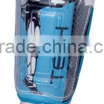 Transparent soccer shin guards with ankle