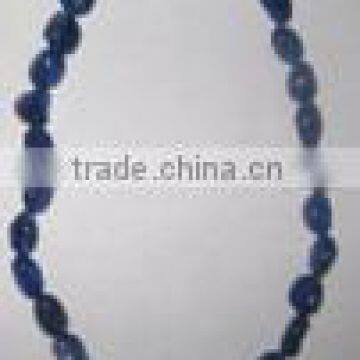 Blue chelcedony plain nugget beads