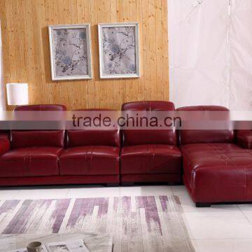 living room leisure setion leather sofa, comfortable sofa