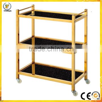 factory outlet three layer hotel air restaurant and public place titanium hand pushed hot pot car Detachable trolley