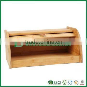 FB1-2004 100% natural bamboo bread box Eco-friendly Box bin