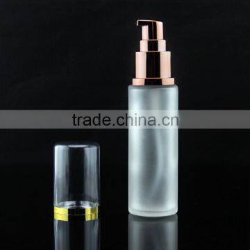 60ml cosmetic glass bottle with aluminum press pump