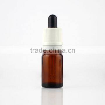 high quality glass amber bottle 15ml with samller dropper cap