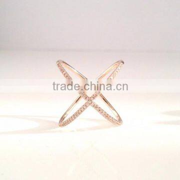 Latest Gold Finger Ring Designs Pave Diamond Ring 925 Sterling Silver photo-2