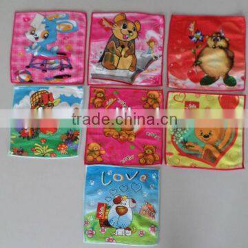 100% polyester microfiber warp knitting knitted thermal transfer printed square wash cloth with cartoon design 6